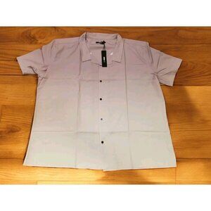 Fashion Nova Men's Size XXL 2XL Button Down Shirt Purple White Ombre Pattern NWT